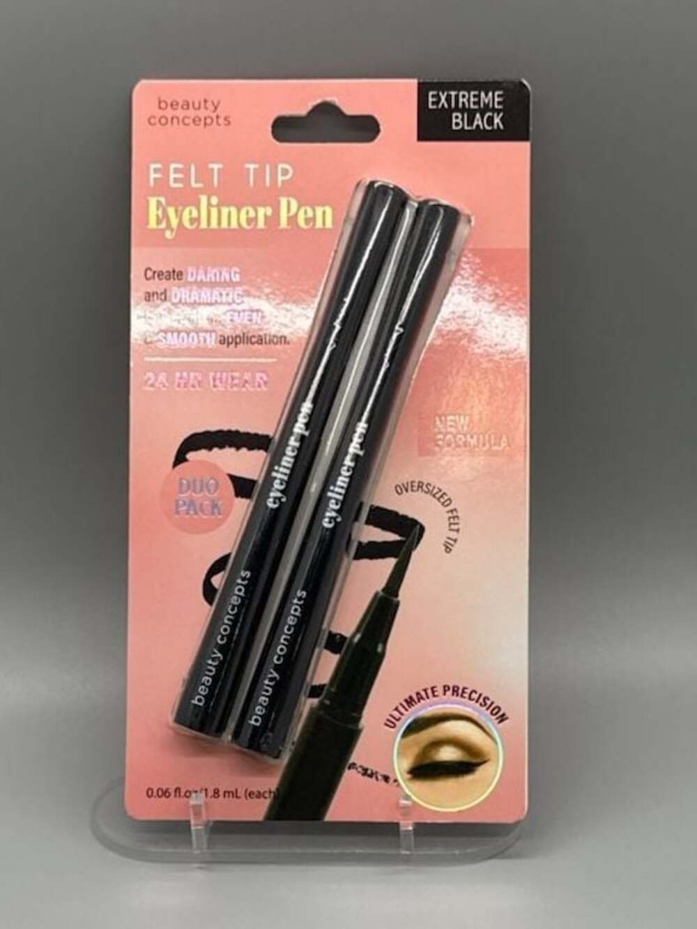 Beauty Concepts Felt Tip Eyeliner Pen 2 Pack Extreme Black Cat Eye Winged NEW